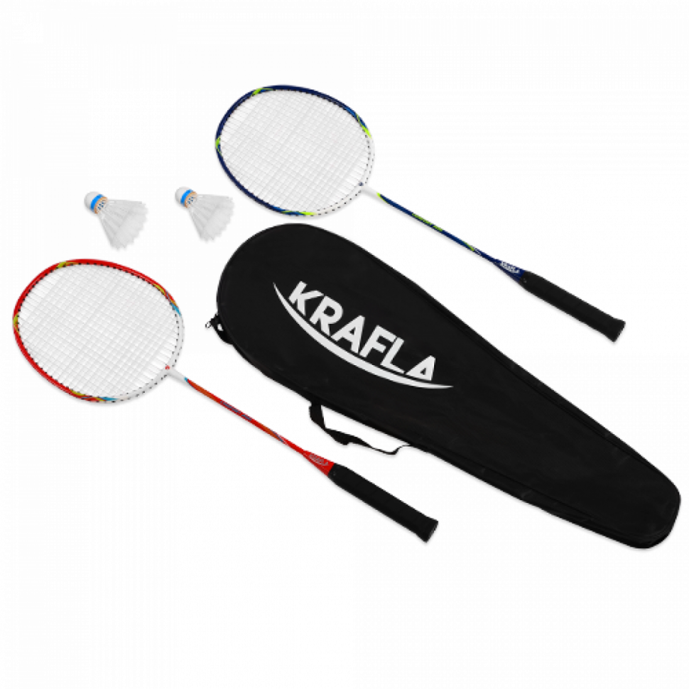 KRAFLA Comfort 200 Набор для бадминтона: ракетка (2 шт), волан (2 шт),